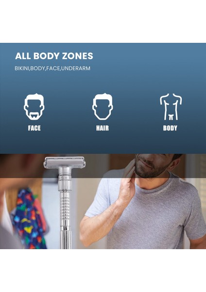 Yeni Ayarlanabilir Çift Kenar Jilet Klasik Erkekler Güvenlik Tıraş Tıraşır Ücretli Seyahat Kutusu ile Çinko Alaşım Manuel Tıraş Makinesi (Yurt Dışından) indirimleri