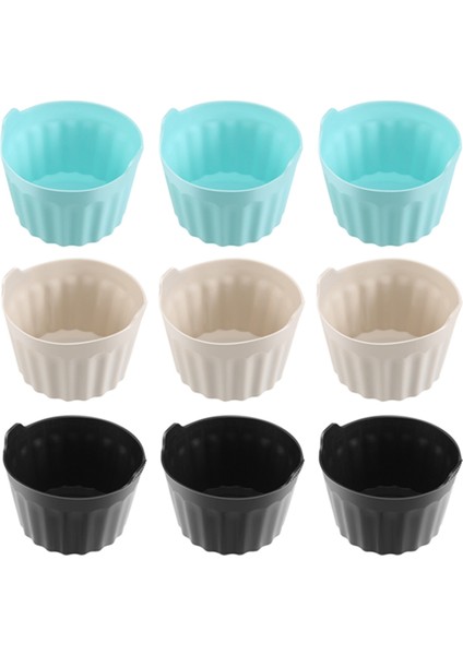 9 Adet Hava Fritöz Yumurta Ramekinler Yeniden Kullanılabilir Silikon Yumurta Isırığı Kalıp Çörek Astar Haşlanmış Yumurta Bardağı Mikrodalga Fırın (Yurt Dışından)