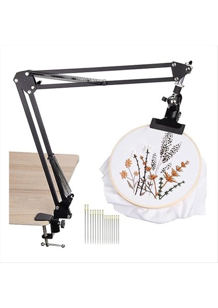 Ayarlanabilir Nakış Masa Standı, Nakış Çember Standı, Ayarlanabilir Metal Nakış Çember Standı Iğne Işi, Sanat (Yurt Dışından)