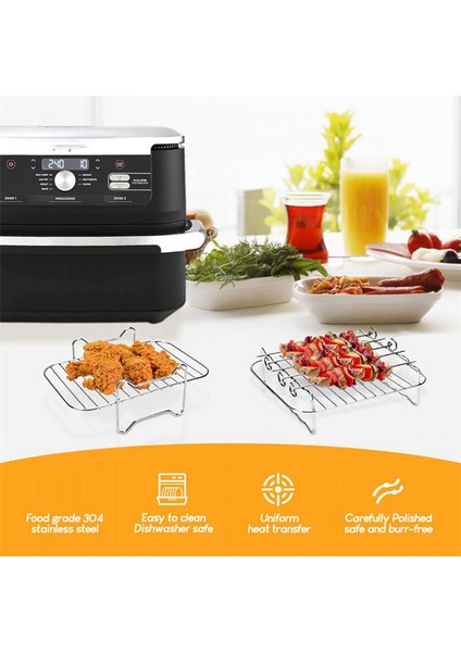 2pcs Hava Fritöz Rafı, Hava Fritözü Çift Katmanlı Raf, Çok Amaçlı Hava Fritöz Aksesuarları, 5 Sokak ile Izgara Rafı (Yurt Dışından) fiyatları