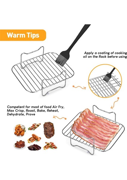 2pcs Hava Fritöz Rafı, Hava Fritözü Çift Katmanlı Raf, Çok Amaçlı Hava Fritöz Aksesuarları, 5 Sokak ile Izgara Rafı (Yurt Dışından) fırsatları