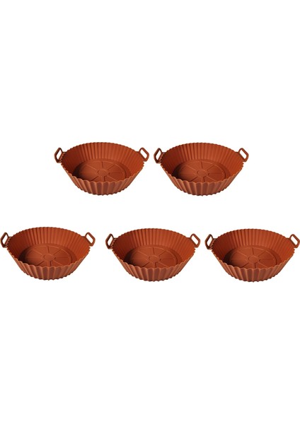 Hava Kızartma Tavası Silikon Sepet Için Pizza Kızarmış Tavuk Hava Fritöz Yeniden Kullanılabilir Hava Kızartma Tava Pedi Kahverengi (Yurt Dışından)