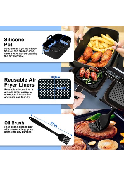 6pcs Ninja Foodi AF300UK AF400UK Için 6pcs Çift Sepet Airfryer Parçaları, Tower T17088, Anında Salter Çift Bölge Derin 7.6l-9.6l (Yurt Dışından) fiyatları