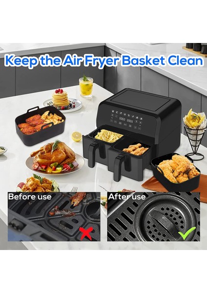 6pcs Ninja Foodi AF300UK AF400UK Için 6pcs Çift Sepet Airfryer Parçaları, Tower T17088, Anında Salter Çift Bölge Derin 7.6l-9.6l (Yurt Dışından) indirimleri