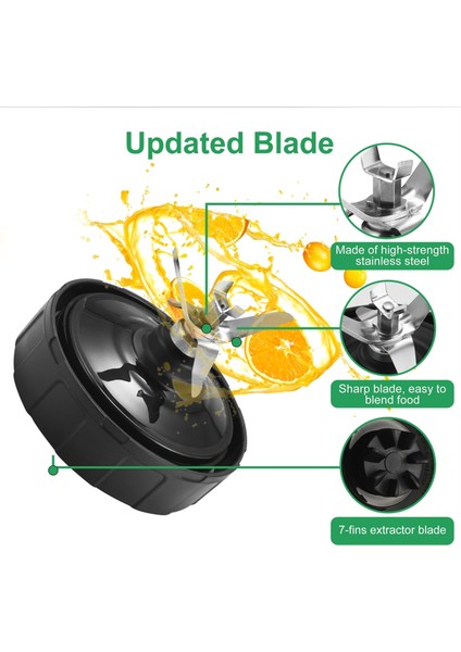 Ninja Auto Iq, 24OZ + 32OZ Ninja Blender Bardakları Için Blender Yedek Parçaları, Kalabalık Kapaklar Seti, Kanatçık Çıkarıcı Bıçağı (Yurt Dışından) fiyatları