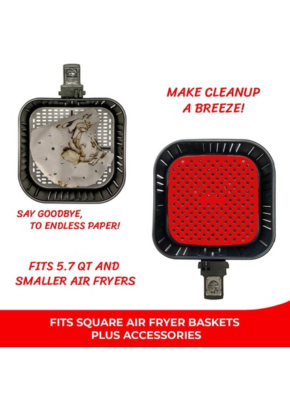 2 Paket Yeniden Kullanılabilir Hava Fritöz Astarları, Kare, Yapışmaz Silikon Hava Fritöz Sepet Paspasları, Hava Fritöz Aksesuarları -7.5 Inç (Yurt Dışından) modelleri