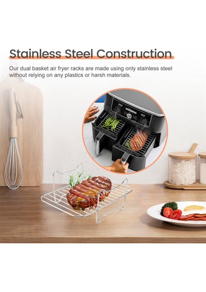 Çift Sepet Hava Fritözleri Için Hava Fritöz Rafı, Ninja Foodi DZ201/401 Için Uyumlu Hava Fritöz Aksesuarları (Yurt Dışından) indirimleri