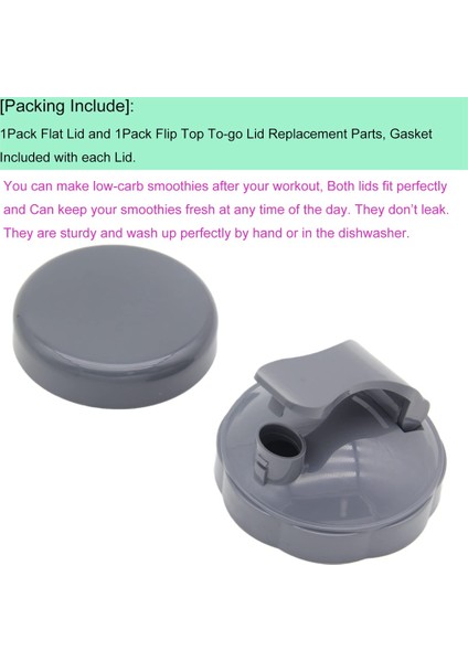 Blender Cups Düz Kapak ve Üst Üste Geçişli Kapak Yedek Parçaları Nutribullet Blender Meyve Suyu Için Uyumlu 600W 900W (Yurt Dışından) modelleri