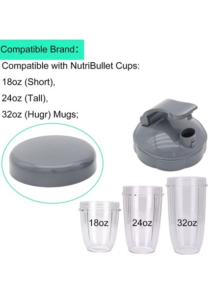 Blender Cups Düz Kapak ve Üst Üste Geçişli Kapak Yedek Parçaları Nutribullet Blender Meyve Suyu Için Uyumlu 600W 900W (Yurt Dışından) fırsatları