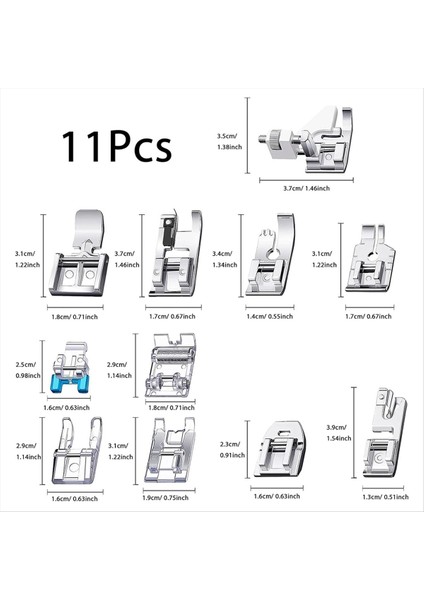 11PCS Baskı Ayak Seti, Zig Zag, Düz Dikiş Ayağı, Silindir Ayak, Dikiş Makinesi Ayak Preser Ayakları Seti (Yurt Dışından) modelleri