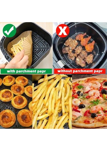 200PCS Hava Fritöz Astarları Tek Kullanımlık, 9 Inç Kare Hava Fritöz Parşömen Kağıt Astarları 5-8qtair Fritöz, Yapışmaz Su Geçirmez (Yurt Dışından) indirimleri