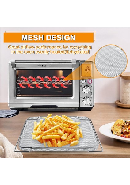 Hava Fry Sepet Breville Akıllı Fırın Yedek Air Fritöz Pro BOV900BSS, Mesh Sepet BOV900 Akıllı Hava Fry Fırın, 3pcs (Yurt Dışından) modelleri