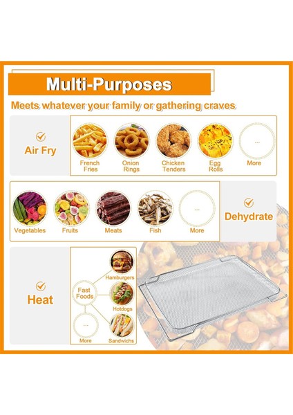 Hava Fry Sepet Breville Akıllı Fırın Yedek Air Fritöz Pro BOV900BSS, Mesh Sepet BOV900 Akıllı Hava Fry Fırın, 3pcs (Yurt Dışından) fırsatları