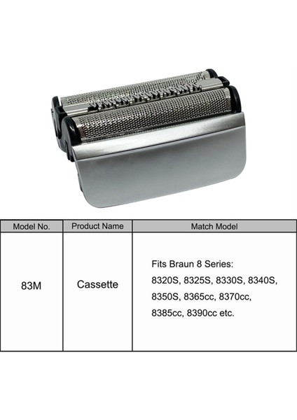 83M Yedek Tıraş Makinesi Braun 8 Serie Folyo Tıraş Makinesi 8320S, 8325S, 8330S, 8340S, 8350S, 8365CC, 8370CC, 8385CC Için (Yurt Dışından) indirimleri