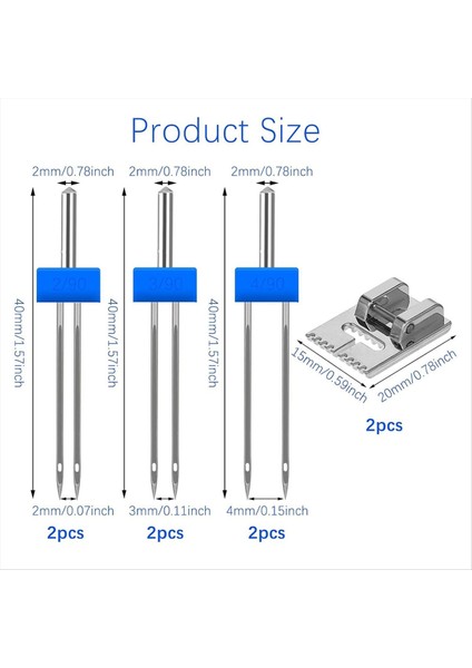 Çift Iğne Dikiş Makinesi Çift Iğne Çift Streç Iğne 9 Groove Pintuck Presser Ayak Ev Kullanımı 2/903/904/90 (Yurt Dışından) modelleri