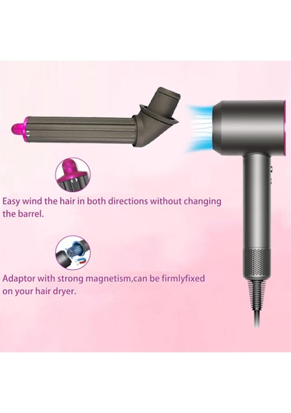 360 ° Dönen Tüp Saç Kurutucu Adaptörü 40MM Uzun Saç Kıvrılığı Dyson Styler Ek Değiştirme Parçaları Için (Yurt Dışından) modelleri