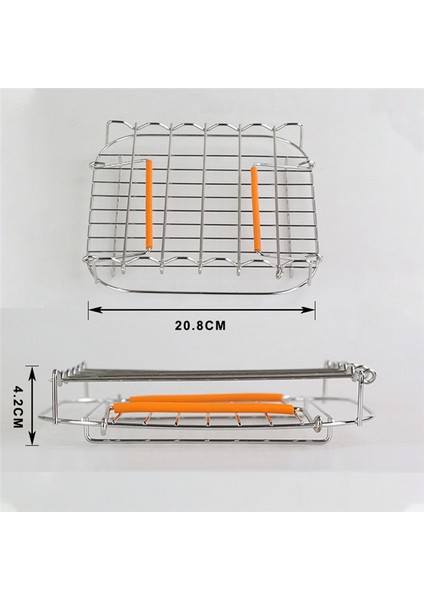 Paslanmaz Çelik Airfryer Izgara Rafı 8 Inç Çok Yönlü Kare Kavurma Izgaralı Şişeler ile Pişirme Tepsisi Hava Billeleri Tutucu (Yurt Dışından) indirimleri