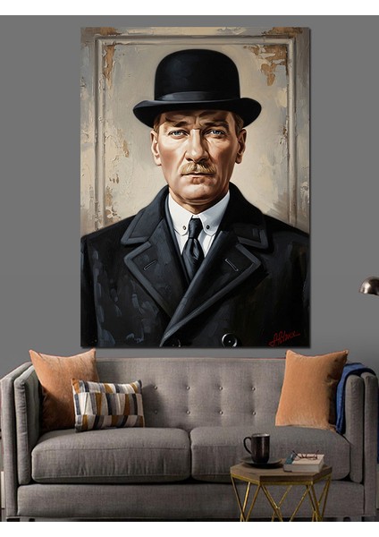 Mustafa Kemal Atatürk Portresi Dekoratif Kanvas - Mdf Ahşap Tablo modelleri