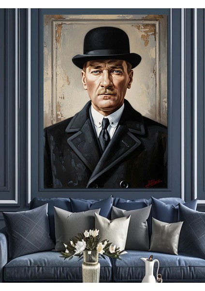Mustafa Kemal Atatürk Portresi Dekoratif Kanvas - Mdf Ahşap Tablo indirimleri