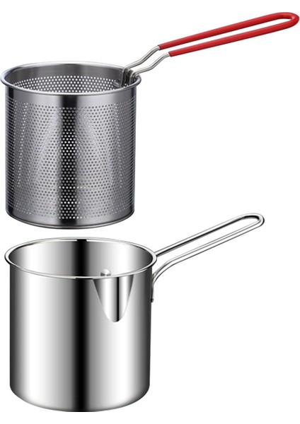 Kızartma Tenceresi Derin Fritöz Tenceresi Sepet Paslanmaz Çelik Derin Fritöz Balık Karides Tavuk ve Patates Kızartması (Yurt Dışından)