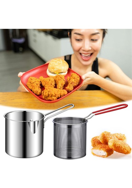 Kızartma Tenceresi Derin Fritöz Tenceresi Sepet Paslanmaz Çelik Derin Fritöz Balık Karides Tavuk ve Patates Kızartması (Yurt Dışından) modelleri
