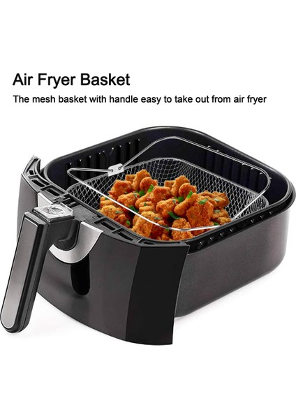 Hava Fritöz Sepeti 8.19INCH Kare Hava Fritöz Sepeti Anında Girdap Için Hava Fritözü, Cosori, Philips, Hava Fritöz Aksesuarları (Yurt Dışından) modelleri