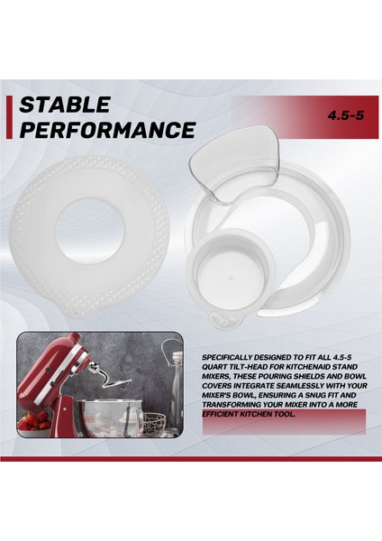Kitchenaid 4.5-5 Quart Tilt-Head Stand Mikserleri Için, Güvenli Döküm Kalkanı ve Mikserler Kaplar Mikser Splatter Koruma Kapakları (Yurt Dışından) indirimleri