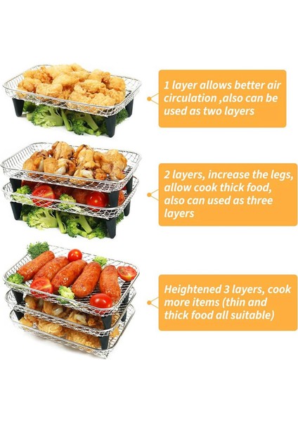 Ninja Çift Sepet Için Hava Fritöz Rafı, 3 Kat, Pastırma Rafları, Ninja DZ201 Için Hava Fritöz Aksesuarları, DZ401 (Yurt Dışından) modelleri