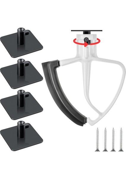 Kitchenaid Için Stand Mixer Ek Tutucuları 4.5-5qt Mikser Ekleri Esnek Kenar Çırpıcı Aksesuarları (Yurt Dışından)