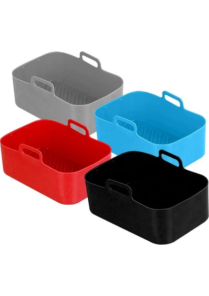 Hava Fritöz Silikon Tencere Yeniden Kullanılabilir Kare Isıya Dayanıklı Kase Taşınabilir Fırın Fırın Tepsisi Pizza Kızarmış Tavuk Izgara Tava (Yurt Dışından) indirimleri