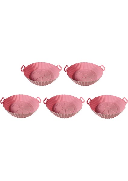 Hava Kızartma Tavası Silikon Sepet Için Pizza Kızarmış Tavuk Hava Fritöz Yeniden Kullanılabilir Hava Kızartma Tava Açık Pembe (Yurt Dışından)