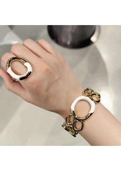 Metal Daire Ekli Damla Renkli Açılmış Bileklik (Yurt Dışından) fiyatları