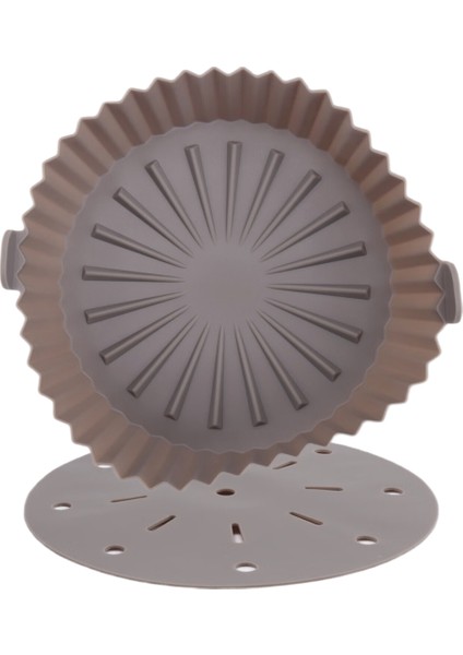 Hava Fritöz Astarı, 10 Inç Yeniden Kullanılabilir Silikon Hava Fritöz Tenceresi, Yapışmaz Yağ Filtresi Tasarımı, Hava Fritözü Kahverengi Için 22 cm (Yurt Dışından)