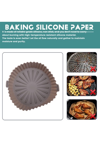 Hava Fritöz Astarı, 10 Inç Yeniden Kullanılabilir Silikon Hava Fritöz Tenceresi, Yapışmaz Yağ Filtresi Tasarımı, Hava Fritözü Kahverengi Için 22 cm (Yurt Dışından) indirimleri