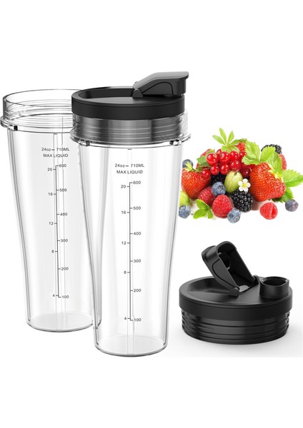 Ninja Için Blender Yedek Parçaları, Kapaklı 24OZ Ninja Blender Bardakları, Nutri Ninja Otomatik Iq Blender Için Blender Blade (Yurt Dışından)