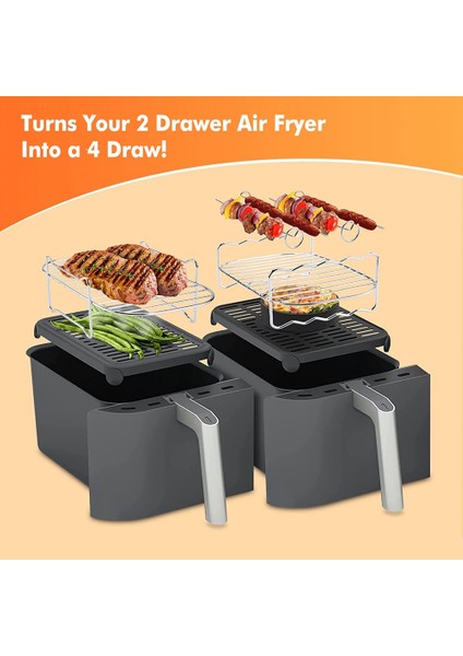 Hava Fritöz Aksesuarları, Ninja Çift Hava Fritöz AF300UK, AF400UK ve Çoğu 3.7qt - 4.2qt ve Daha Büyük Çift Bölgeli Hava Fritözleri (Yurt Dışından) fiyatları