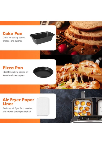 Hava Fritöz Aksesuarları, Ninja Çift Hava Fritöz AF300UK, AF400UK ve Çoğu 3.7qt - 4.2qt ve Daha Büyük Çift Bölgeli Hava Fritözleri (Yurt Dışından) modelleri