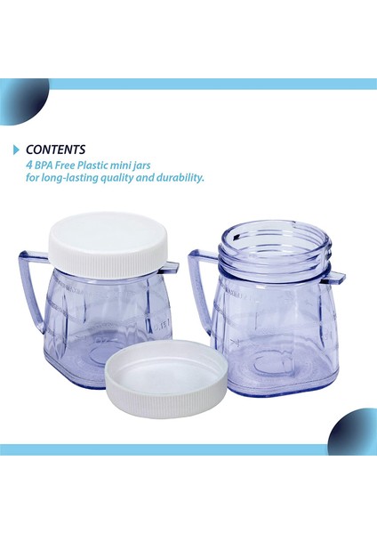 1 Su Bardağı Mini Plastik Kavanoz ile Uyumlu En Çok Blender Aksesuarları Için 1 Paket Yedek Parça (Yurt Dışından) fiyatları
