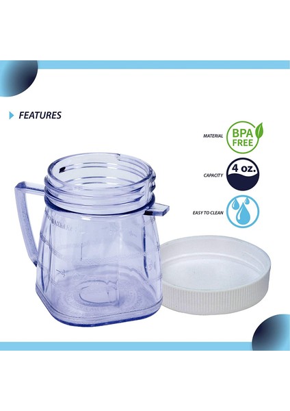1 Su Bardağı Mini Plastik Kavanoz ile Uyumlu En Çok Blender Aksesuarları Için 1 Paket Yedek Parça (Yurt Dışından) indirimleri