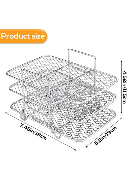 Ninja Çift Hava Fritözü Için Hava Fritöz Rafı 304 Paslanmaz Çelik Çok Katmanlı Dehidratör Raf Tost Rafı (Yurt Dışından) fiyatları