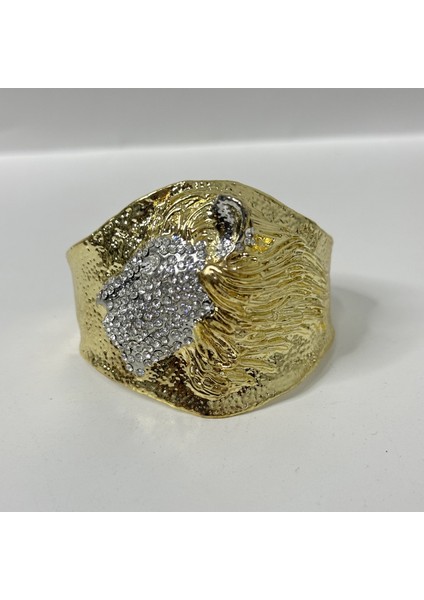 Kabartmalı Yıldızlı Kaplan Kafalı Çekiç Desenli Geniş Bileklik (Yurt Dışından) modelleri