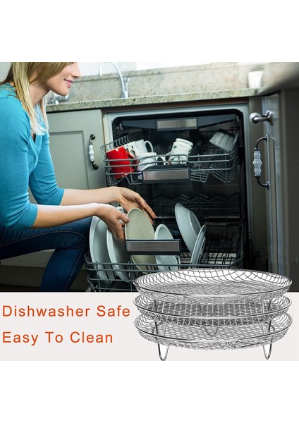 8 Inç 3 Katmanlı Hava Fritöz Rafı Istiflenebilir Izgara Rafı Paslanmaz Çelik Yuvarlak Raf Ev Mutfak Fırın Ocak (Yurt Dışından) fiyatları