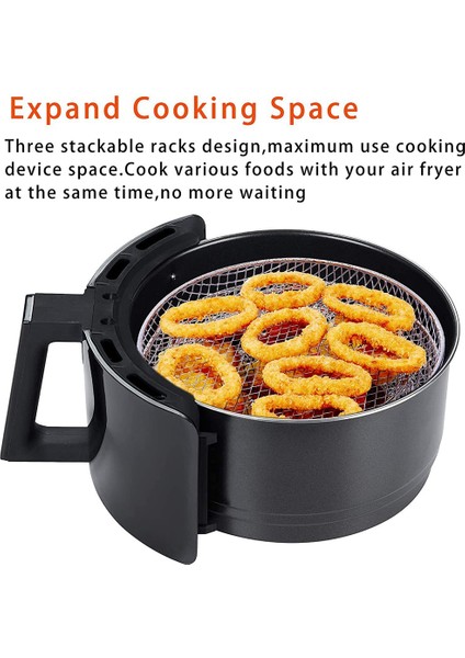 8 Inç 3 Katmanlı Hava Fritöz Rafı Istiflenebilir Izgara Rafı Paslanmaz Çelik Yuvarlak Raf Ev Mutfak Fırın Ocak (Yurt Dışından) fırsatları