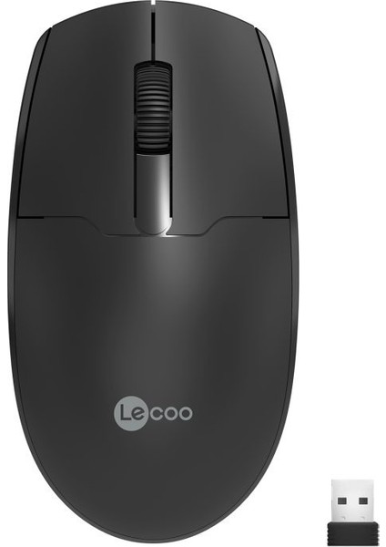 Lenovo Lecoo WS204 Kablosuz 1200DPI+3 Tuşlu Siyah Mouse