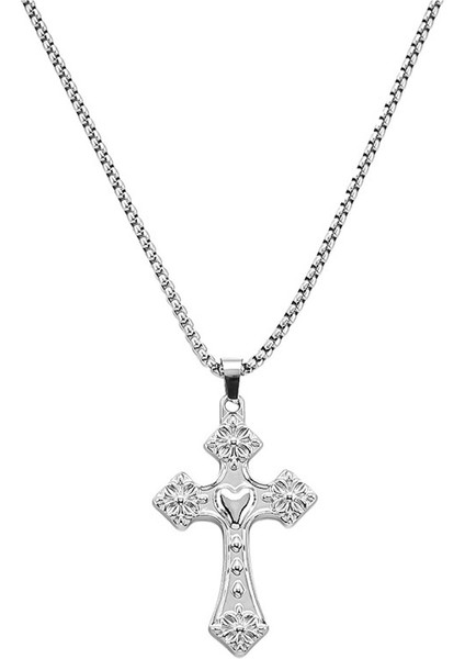 Haç Kolye Ucu, Çok Yönlü Kazak Zinciri, Kadın Gümüş Kolyesi (Yurt Dışından)