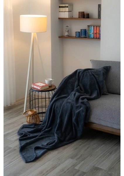 Duru-Home Welsoft Tv Battaniyesi 120×170 – Ekstra Soft & Yumuşak – Antrasit