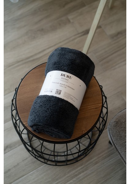Duru-Home Welsoft Tv Battaniyesi 120×170 – Ekstra Soft & Yumuşak – Antrasit indirimleri