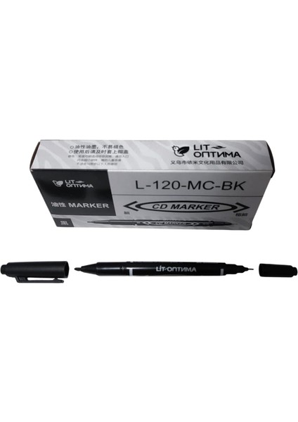 Asetat Kalemi Siyah - 1 mm - 0.4 mm Çift Taraflı Cam Kalemi