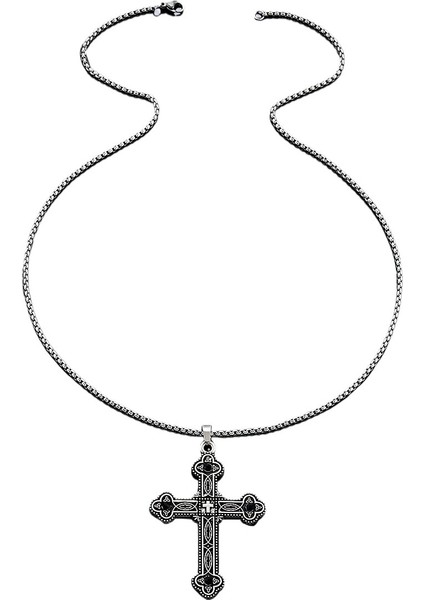 Haç Şeklinde Viking Tarzı Erkek Kolyesi, Retro Totem Kolyesi, Gotik Tarzı Gerdanlık, Unisex Kazak Zinciri (Yurt Dışından) modelleri