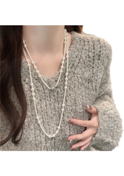 Kadınlar Için Uzun, Katmanlı Inci Kolye, Zarif ve Sofistike Inci Kolye (Yurt Dışından) fiyatları